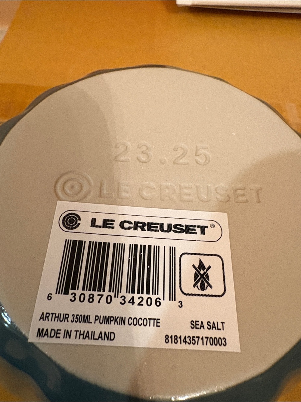 Le Creuset 350ml Mini Cocotte in Sea Salt and White - Picture 11 of 15